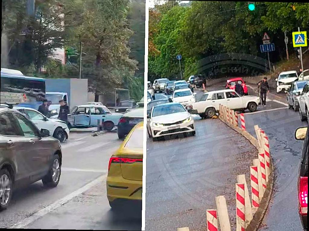 ДТП на спуске с Мамайского перевала вызвало пробки в Дагомысе