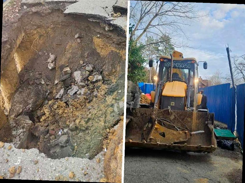 В Хостинском районе Сочи начали восстанавливать дорогу